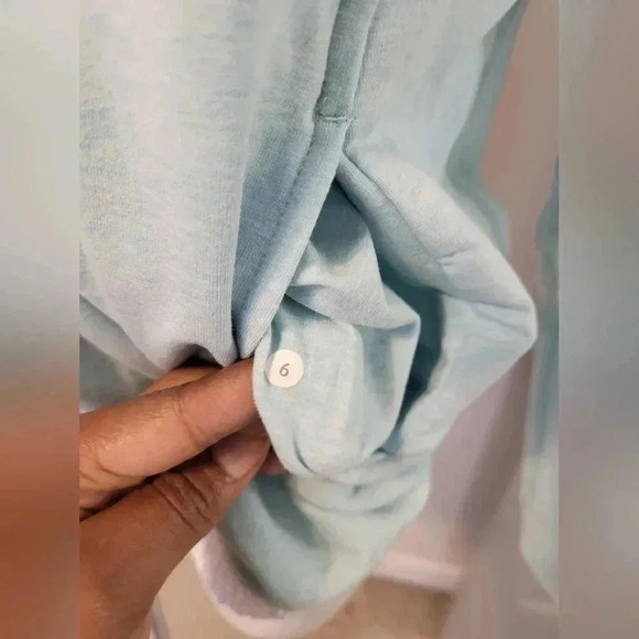 Lululemon All Good Pullover French Terry Aqua Heather Tranquil Blue Hoodie(6) - Picture 10 of 10